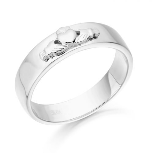 White Gold Claddagh Wedding Ring