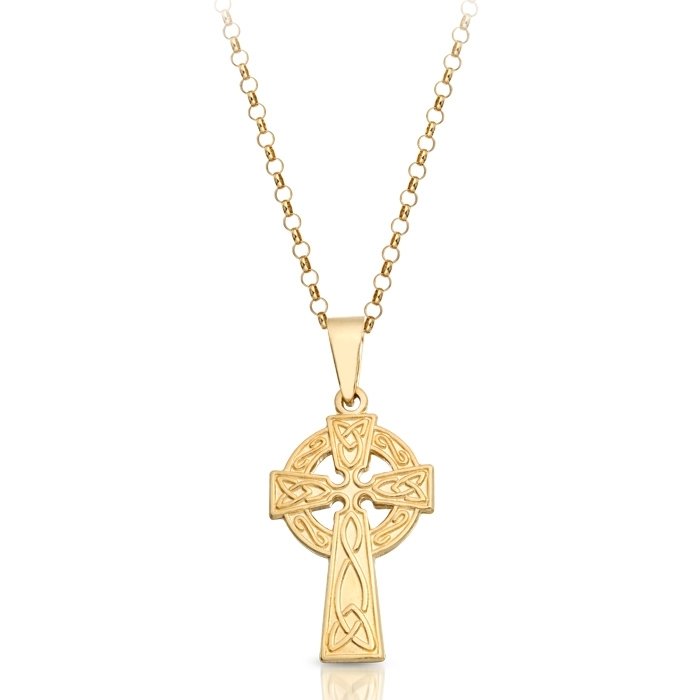 Details about   Solid 9ct Gold Celtic Cross with 18" Gold Chain & Gift Box 