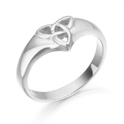 9ct White Gold Celtic Ring with Trinity Knot Design - 3237WCL