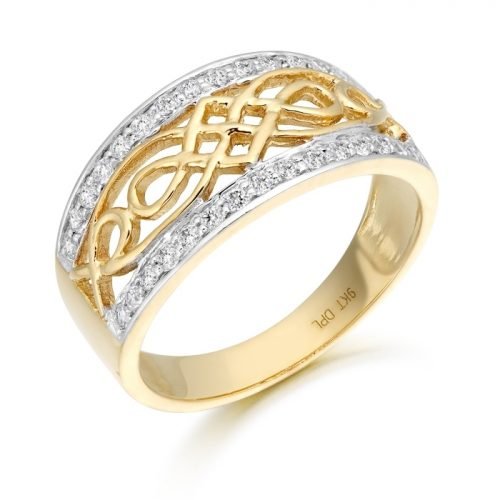 9ct Gold CZ Celtic Ring - 3238CL