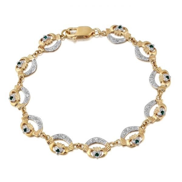 Ladies Gold Claddagh Bracelet - CLB4GCL