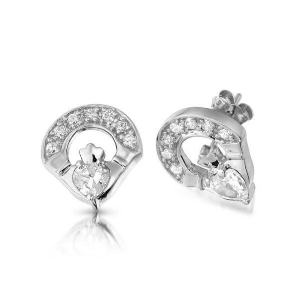 Claddagh Earrings-E187WCL