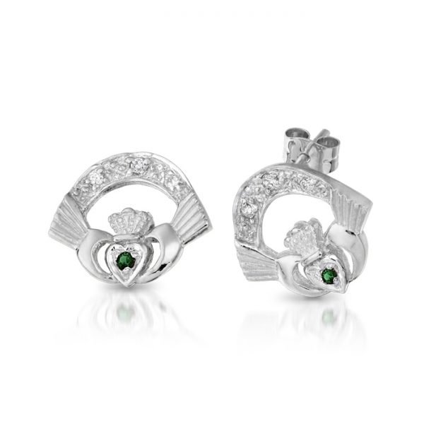 Gold Claddagh Earrings-CLEWGCL
