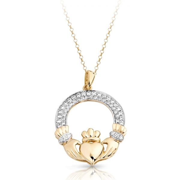 Gold Claddagh Pendant-P018CL