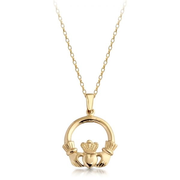 Gold Claddagh Pendant-P04CL