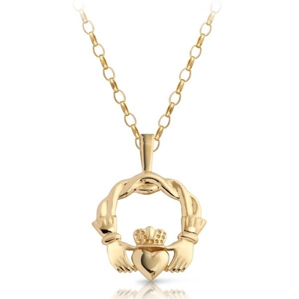 Gold Claddagh Pendant-P132CL