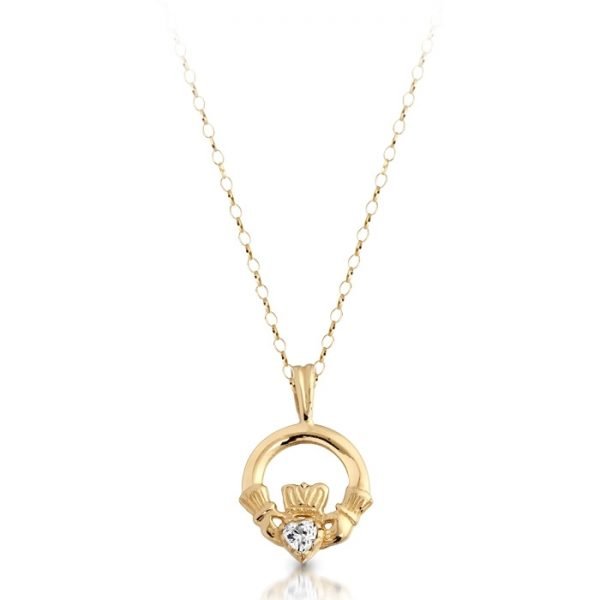 Gold Claddagh Pendant-P130CL