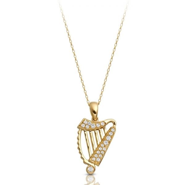 Celtic Harp Pendant-P030CL