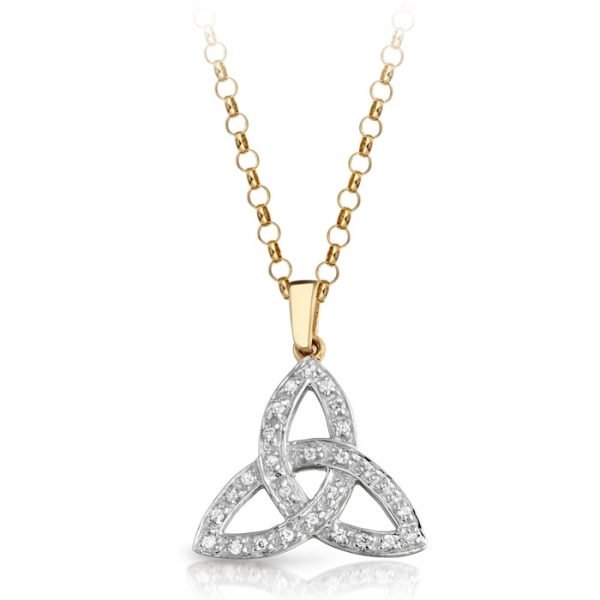 Trinity Knot CZ Celtic Pendant-P06CL