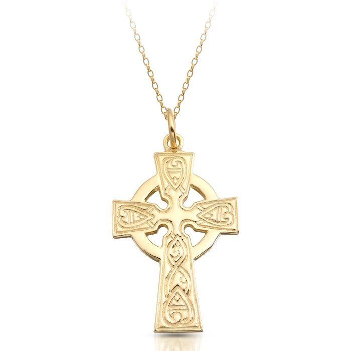1" Tall 9K Gold Huguenot Cross