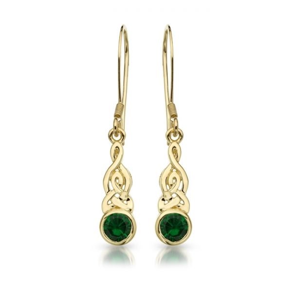 Gold Celtic Earrings-E036GCL