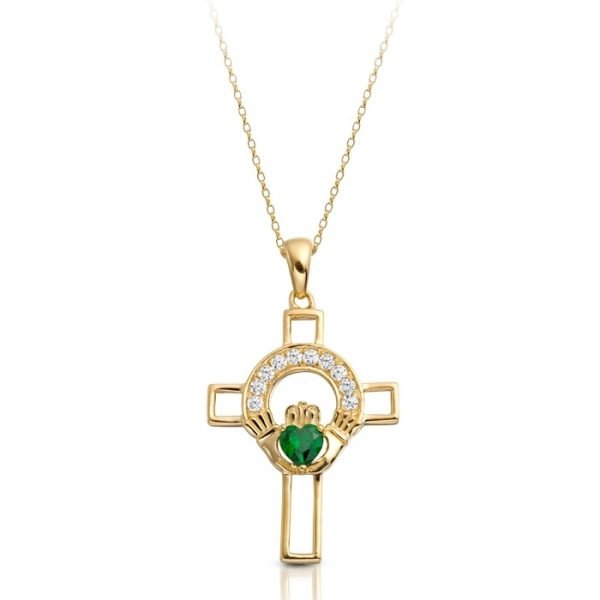 9ct Gold Claddagh Cross-C125GCL