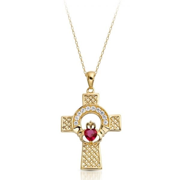 Gold Claddagh Cross-C126RCL