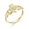 9K Gold CZ Claddagh Ring with Micro Pave Stone Setting - CL33CL