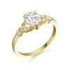 9K Gold CZ Claddagh Ring studded with Micro Pave stone setting - CL37CL