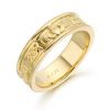 9ct Gold Claddagh Wedding Ring with embossed Claddagh and Celtic Motif - CL42CL