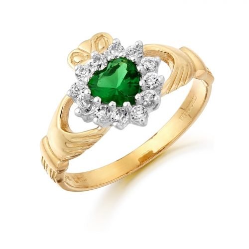 Emerald Claddagh Ring