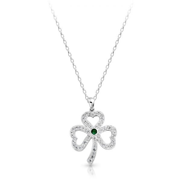 Silver Shamrock Pendant-SP019SCL