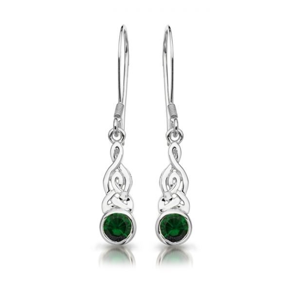 Silver Celtic Earrings-SE036GCL