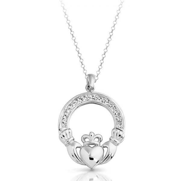 Silver Claddagh Pendant-SP014CL