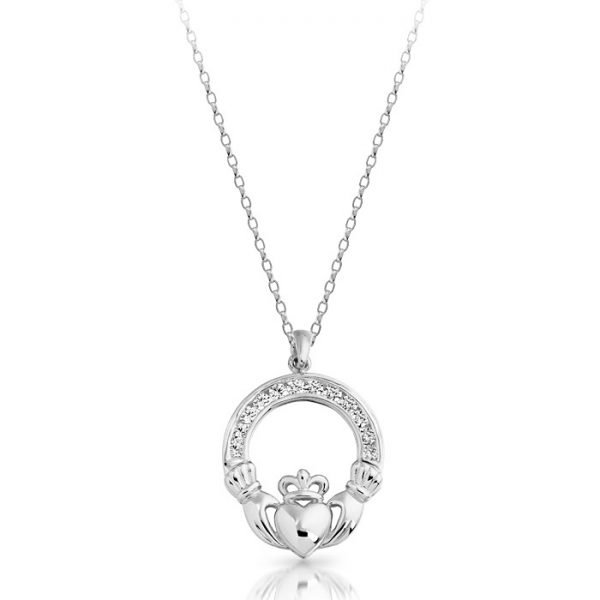 Silver Claddagh Pendant-SP014SCL