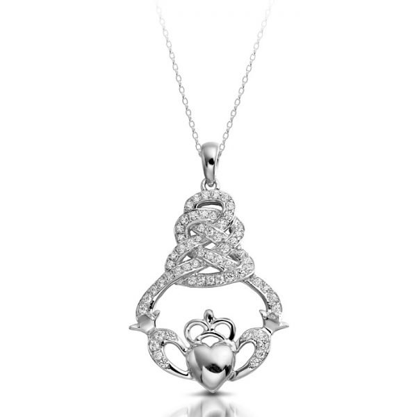 Silver Claddagh Pendant-SP017CL