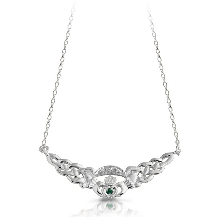Silver Claddagh Necklace-SP01GCL