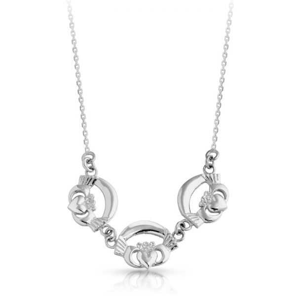 Silver Claddagh Necklace-SP02CL