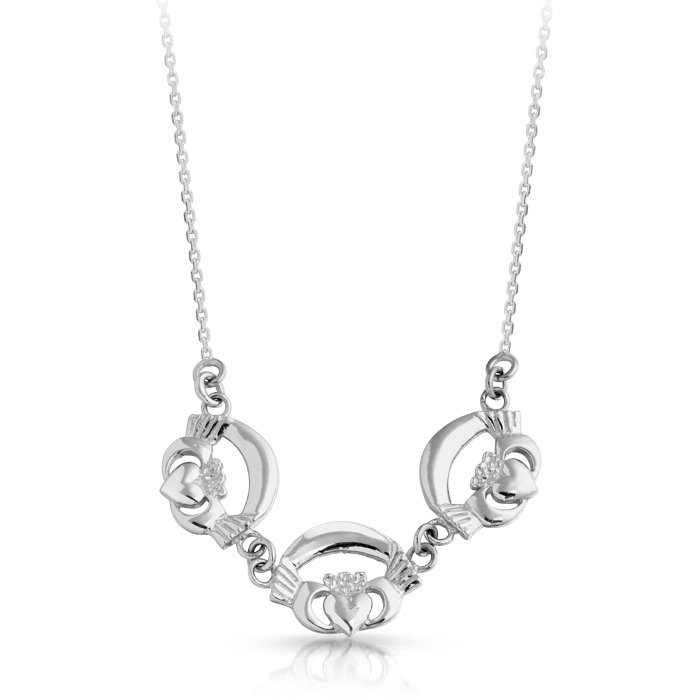 Silver Claddagh Necklace-SP02CL