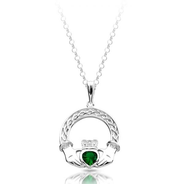 Silver Claddagh Pendant-SP023GCL