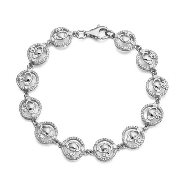 Silver Claddagh Bracelet-SCLB31CL