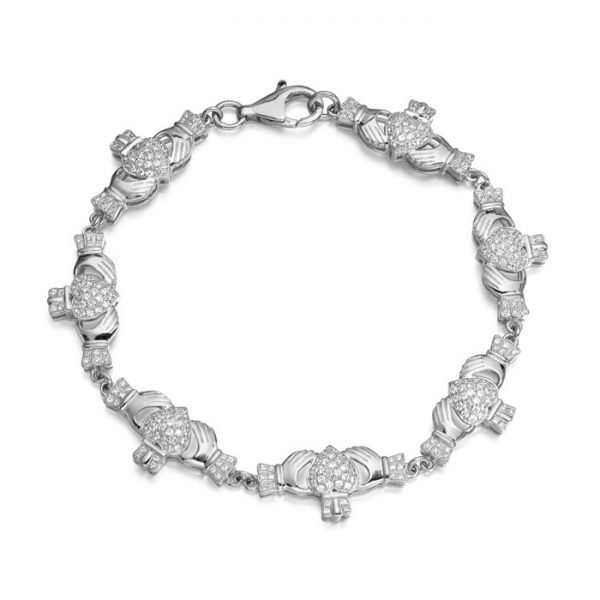 Silver Claddagh Bracelet-SCLB39CL