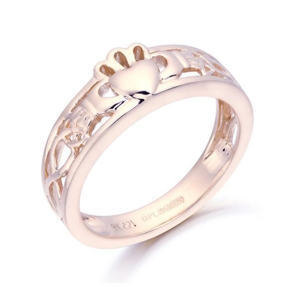 Claddagh Ring with Celtic Knot design-CL3RCL