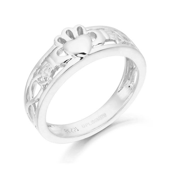 Claddagh Ring with Celtic Knot design-CL3WCL