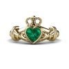 Claddagh Ring with CZ Emerald.