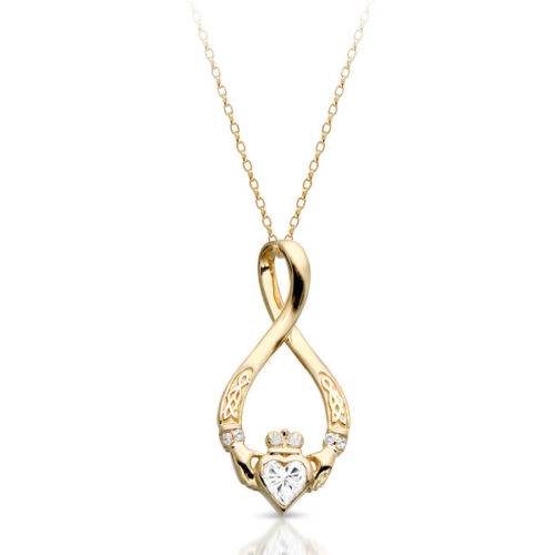 9ct Gold Claddagh Pendant-P055CL