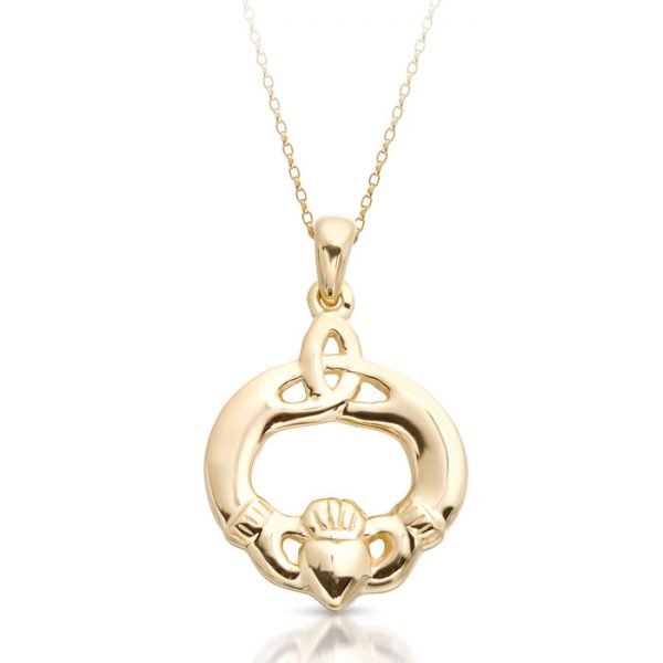 Claddagh Pendant with Trinity Knot-P052CL