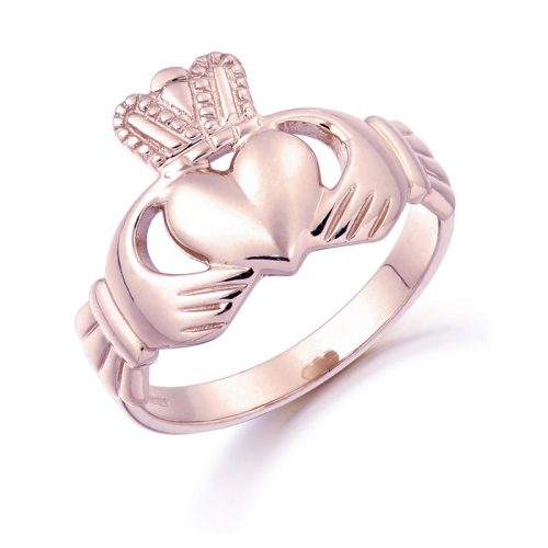 Rose Gold Claddagh Gents Ring -CL7RCL