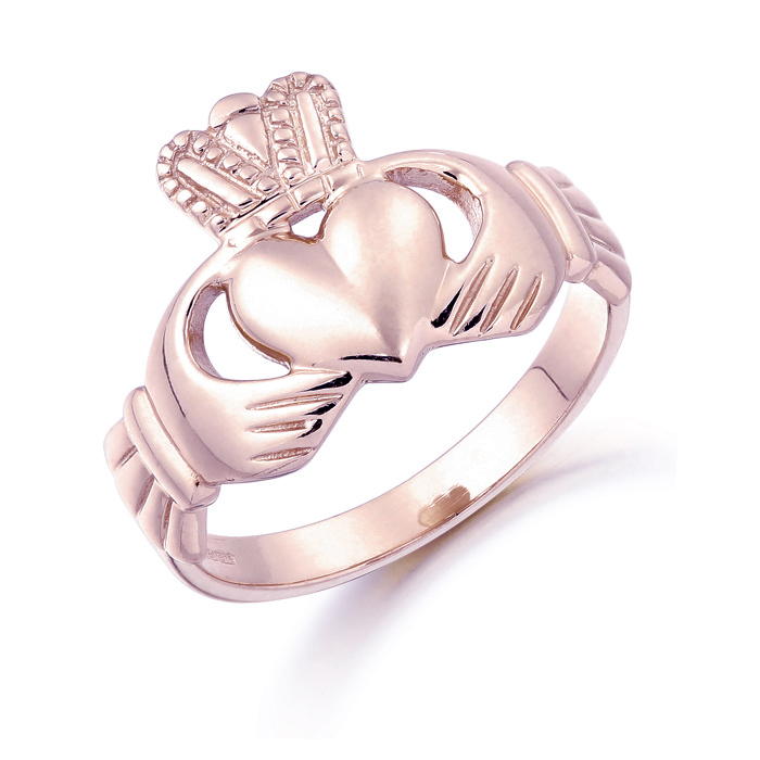 Rose Gold Claddagh Gents Ring-CL7RCL