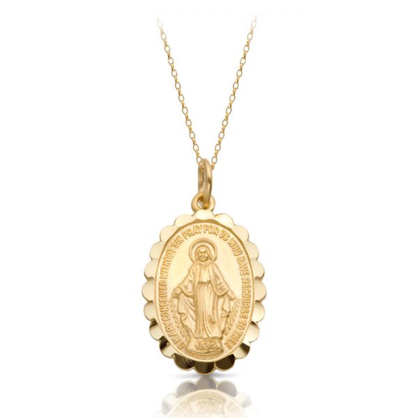 9K Gold Miraculous Medal-MM11CL