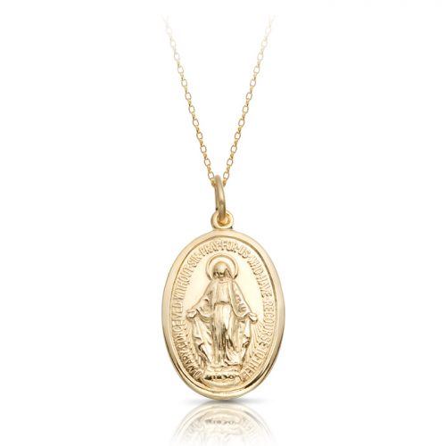 9ct Gold Miraculous Medal Pendant-MM12CL