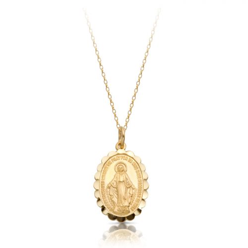 9ct Gold Miraculous Medal Pendant-MM13CL