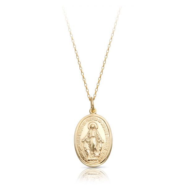 9K Gold Miraculous Medal-MM14CL