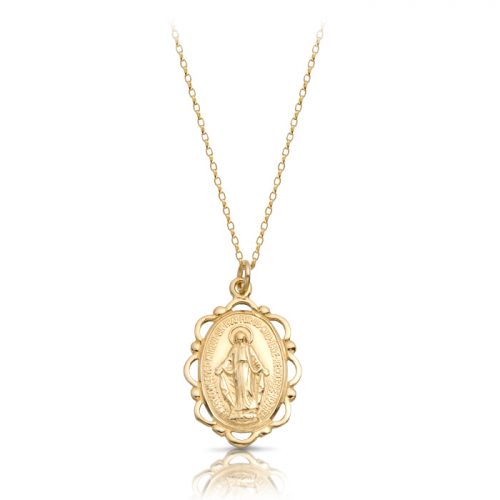 9ct Gold Miraculous Medal Pendant-MM17CL