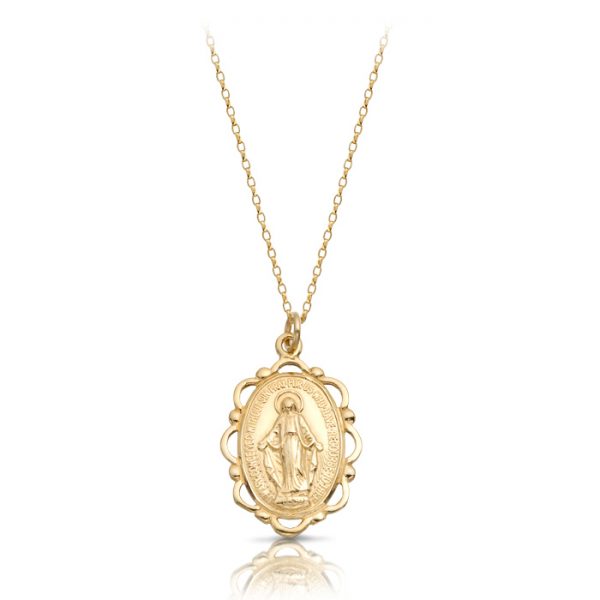 9K Gold Miraculous Medal-MM17CL