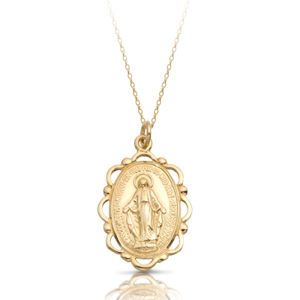 9K Gold Miraculous Medal-MM18CL
