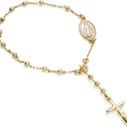 ♞Rosary Necklace 18k Gold Plated Stainless Steel | Shopee Philippines