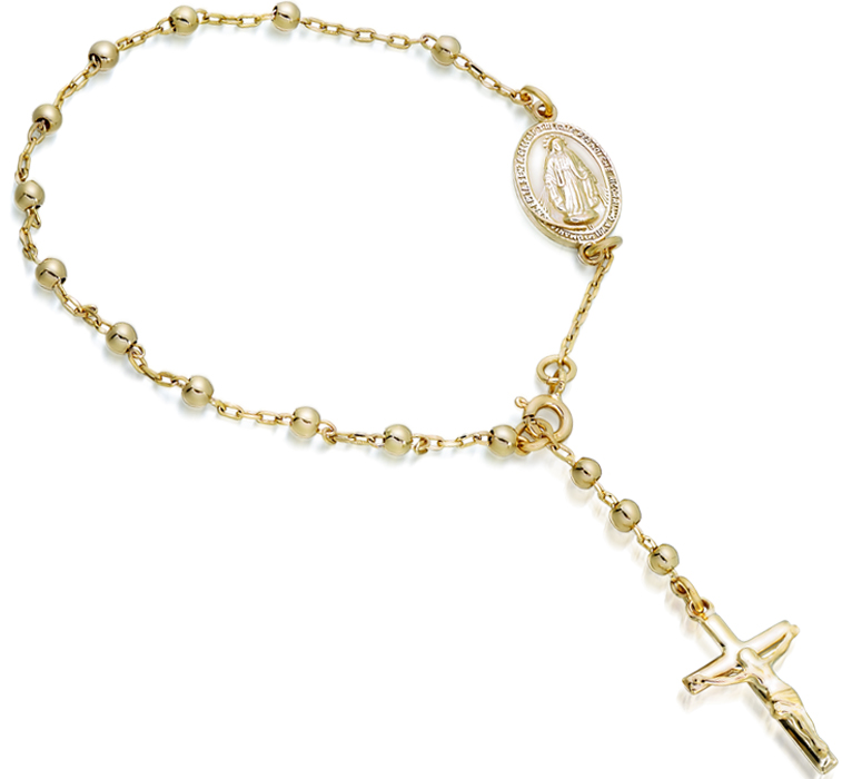 18k Gold Filled Rosary Bracelet - Gold or Pearl Beads —  theYoungCatholicWoman