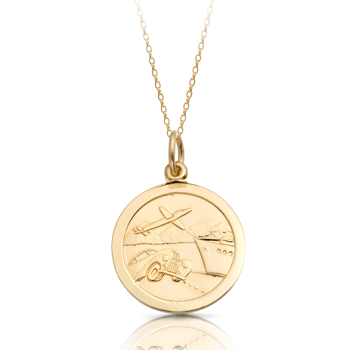 9ct Gold St Christopher Medal Pendant-ST3CL