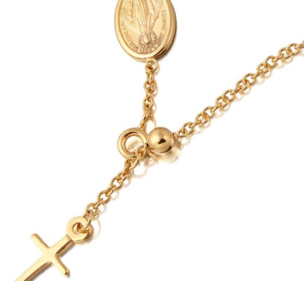 9ct Gold Rosary Bead Necklace - RBN1CL